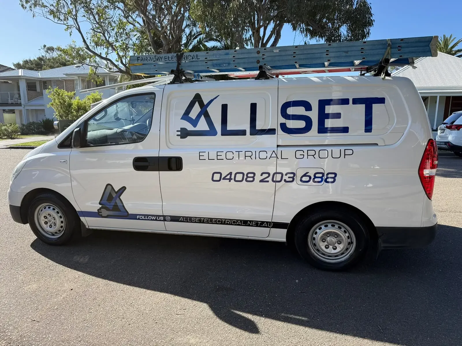 Branded All Set Electrical service van ready for residential and commercial work