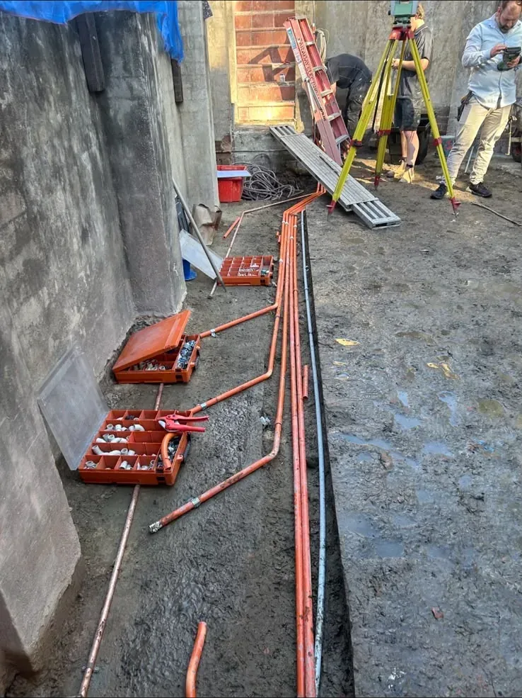 Electrical conduits routed through a difficult installation area