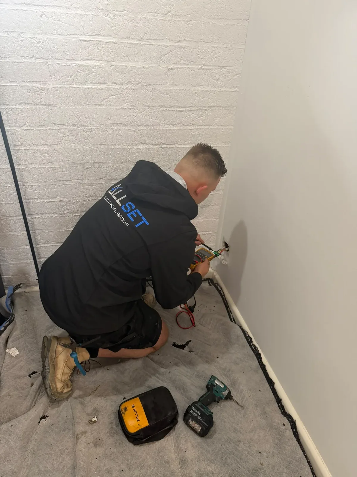 All Set Electrical electrician investigating wiring at a residential property