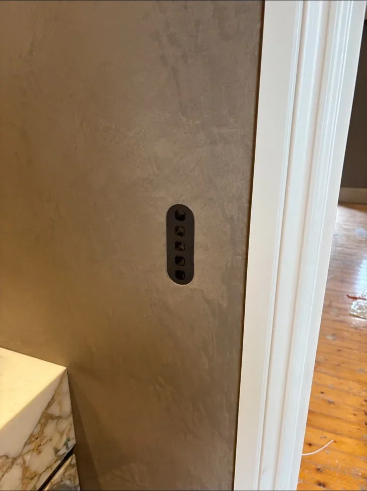 Neatly installed power point in a finished interior